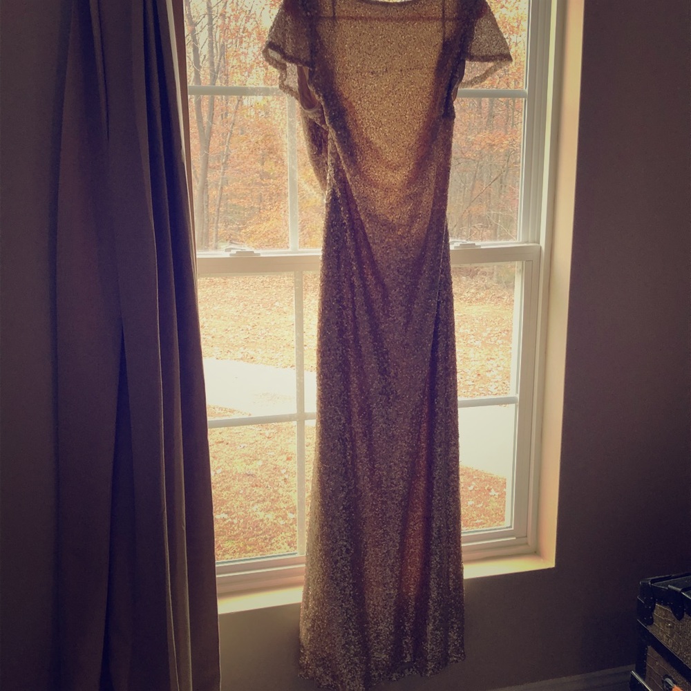 Sorella Vita gold sequined backless dress size 18